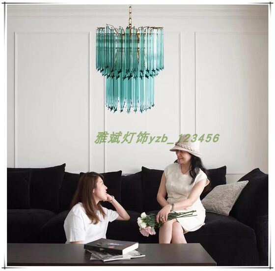 Living room villa light luxury designer Italian chandelier glass