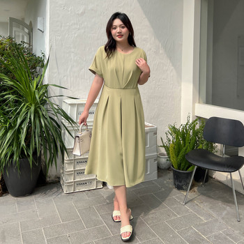 ເຄື່ອງນຸ່ງຜູ້ຍິງ Xianlixiu plus size 2024 new summer fat mm high-end ladylike temperament waist-covering crotch slim dress