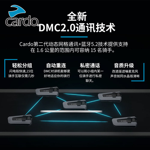 CARDO卡多JBL摩托车头盔蓝牙耳机packtalk Edge全盔内置骑行对讲-图1