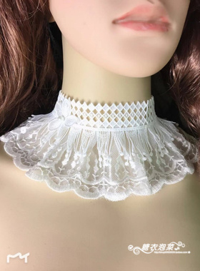 欧美风流苏蕾丝短款围巾脖子饰品