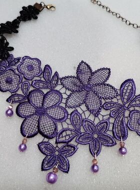 包邮新品欧美蕾丝软女遮盖颈链