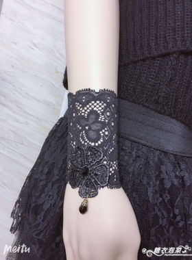 2025新品女手腕纹身疤痕遮盖个性手腕环带弹性蕾丝手链手圈手饰品