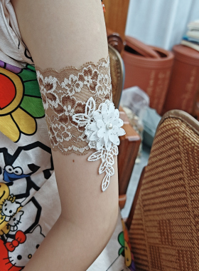 新品百搭时尚臂带臂环胎记纹身遮盖手大臂蕾丝松紧臂套女单只