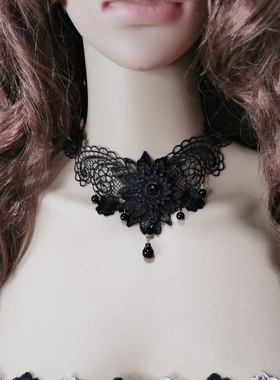 2026新品欧洲站蕾丝项链新娘玫瑰饰品颈带脖子脖链颈链项圈女七夕