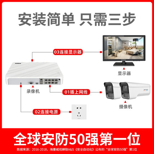 海康威视400 600万POE增强臻全彩高清夜视监控摄像头3T67SWDV2-LU - 图2
