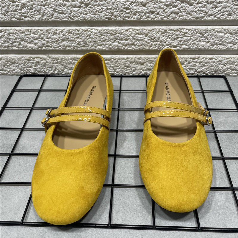 断码处理羊反绒皮韩国芭蕾风一字扣秋季圆头玛丽珍真皮平底单鞋女,淘宝优惠券,粉丝福利购,淘宝优惠卷