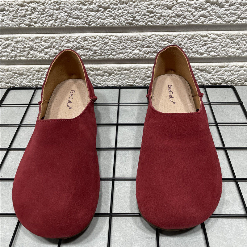 断码处理复古圆头一脚蹬单鞋女2025春秋新款勃肯鞋真皮软底豆豆鞋,淘宝优惠券,粉丝福利购,淘宝优惠卷