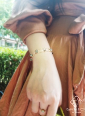 石光印记天然绿幽灵水晶手链