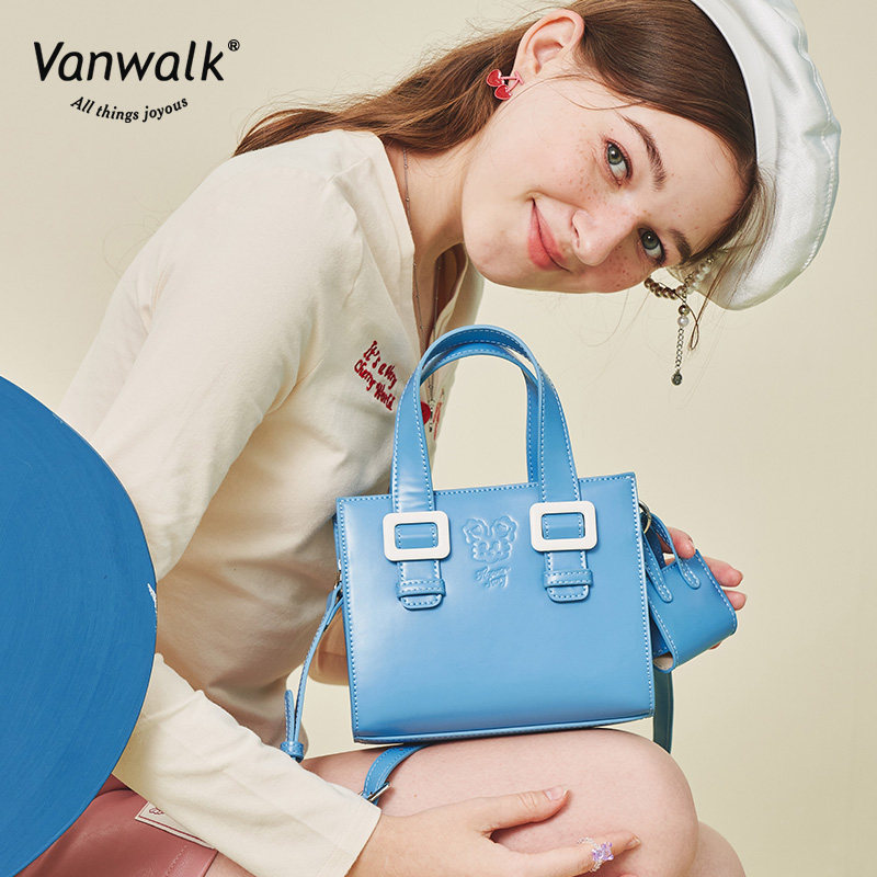 vanwalk郁金香自制甜美少女单肩包 出走女士包袋