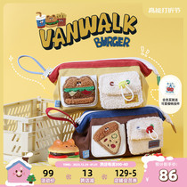 VANWALK Small Bear Burger Original Personality Little Bear Food Pen Bag Cute Ins Girlfriends Stationery Zipper Pen box