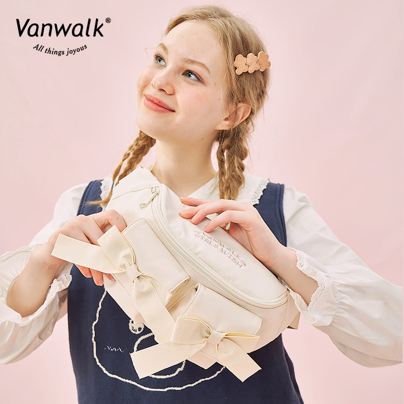 vanwalk野餐系列日系学生休闲包包 出走胸包