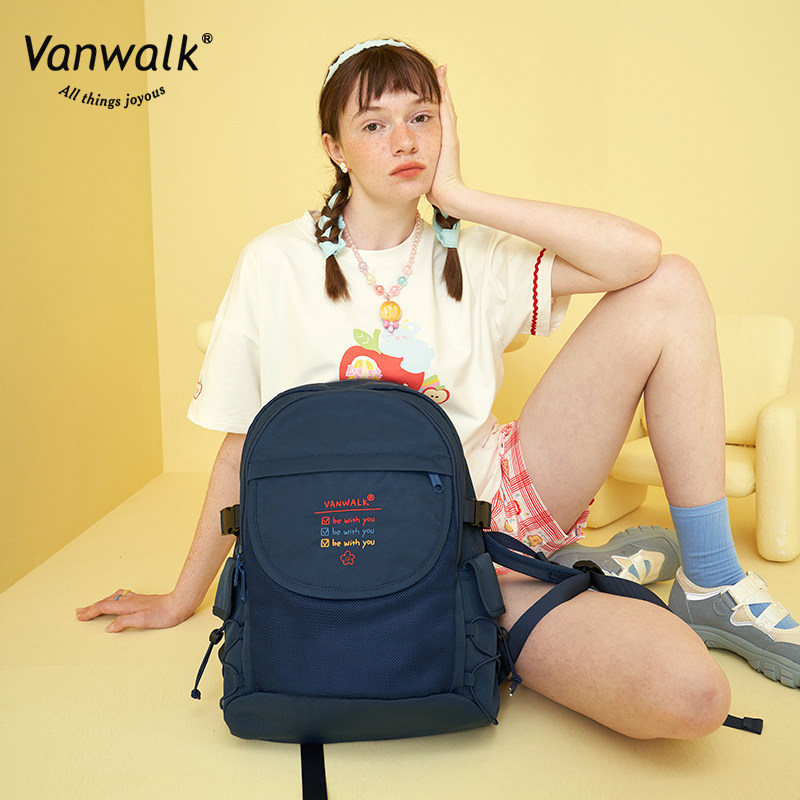 vanwalk caro联名原创玩色女双肩包 出走双肩背包