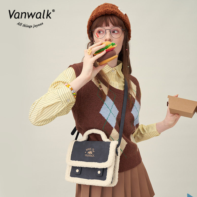 vanwalk复古食物少女可爱潮斜挎包 出走女士包袋