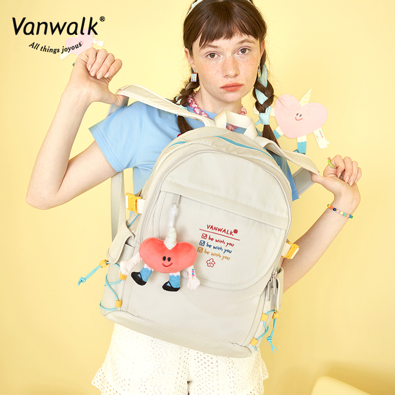 vanwalk caro联名原创玩色女双肩包 出走双肩背包