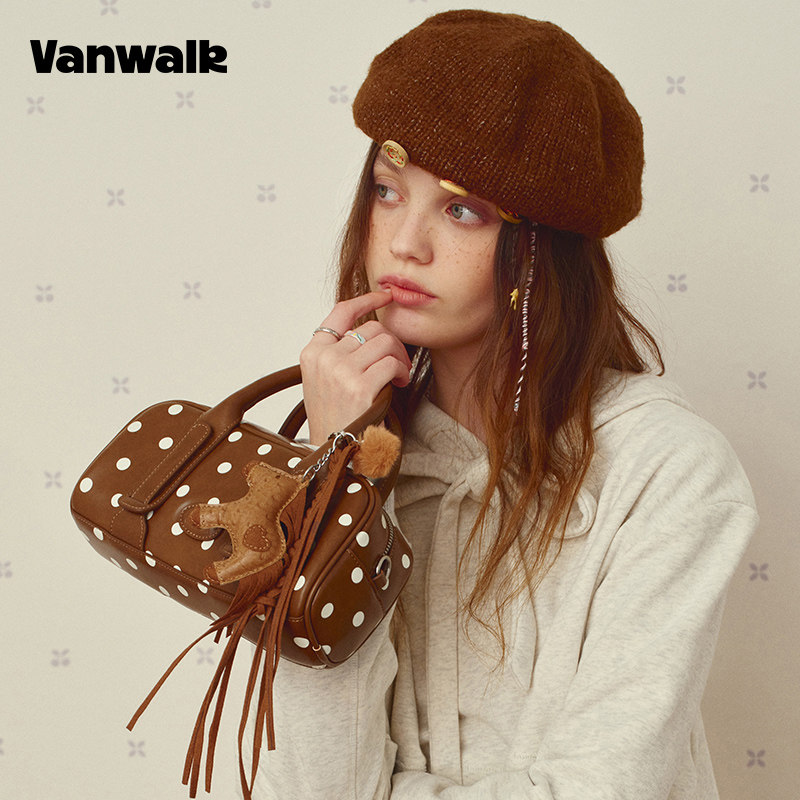 VANWALK糯米团 小众设计保龄球波士顿包手提斜挎包包女士款单肩包,淘宝优惠券,粉丝福利购,淘宝优惠卷