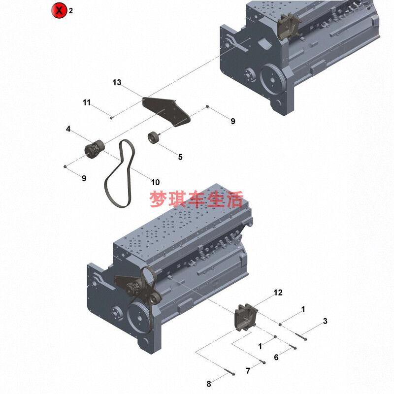 适用于西安康明斯发动机QSM11ISM11空调皮带张紧轮涨紧轮3102888X - 图3