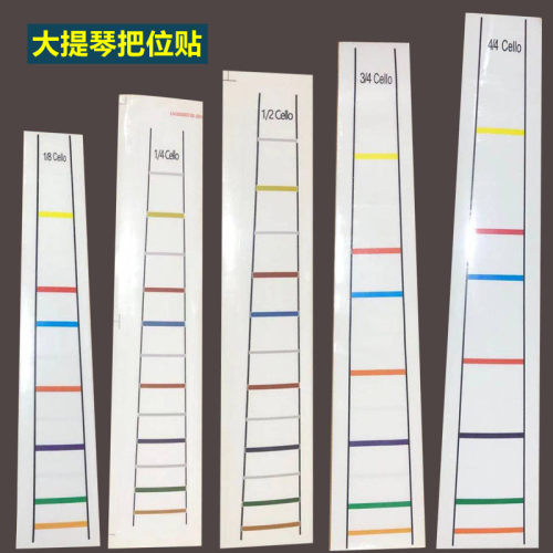 二胡小提琴中提琴 指板音位贴大提琴把位贴4/4-1/8  音阶贴 - 图3