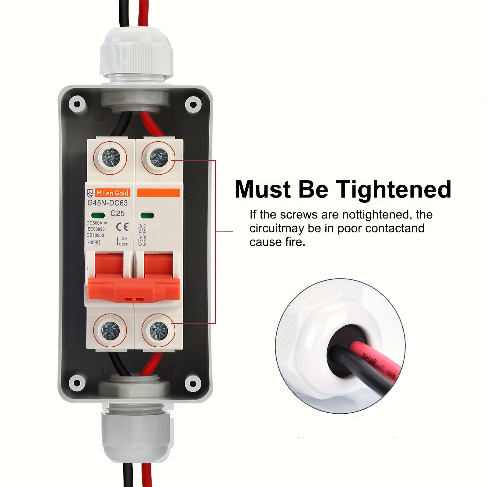 太阳能光伏直流断路器开关2P防水型 IP65光伏汇流配电箱开关,淘宝优惠券,粉丝福利购,淘宝优惠卷