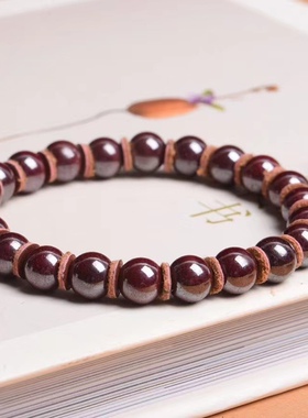 朱砂单圈手链可出证书8毫米朱砂
