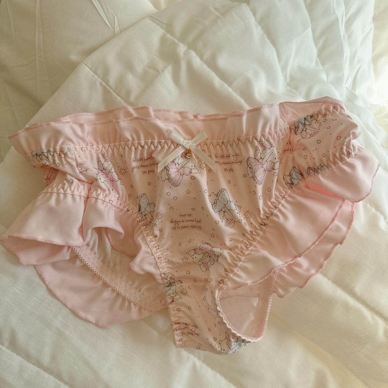 童话爱丽丝 天使兔。日系洛丽塔可爱少女满印牛奶丝荷叶边内裤女,淘宝优惠券,粉丝福利购,淘宝优惠卷