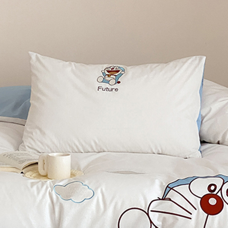 哆啦A梦床上四件套100纯棉全棉儿童卡通叮当猫床单被套三件套夏季