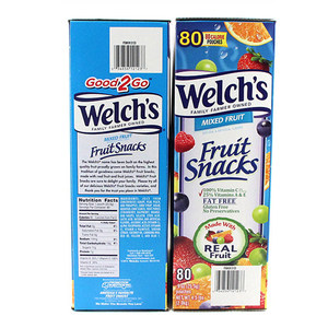 美国Welch's威氏水果软糖 果汁维生素QQ糖果80包/盒 进口宝宝零食