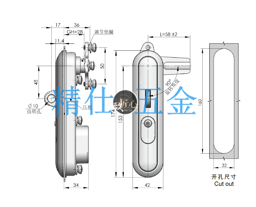 替代生久柜锁MS864-4-3D通信电力储能长轴基站工业五金机柜门锁,淘宝优惠券,粉丝福利购,淘宝优惠卷