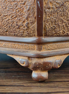 铜制装饰插花复古浮雕摆件