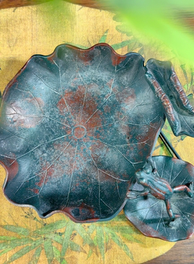 斑紫铜复古禅意日本失蜡法壶承