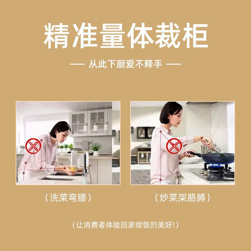 金牌厨柜整体橱柜定制厨房石英石台面订制灶台柜开放式装修家用 - 图1