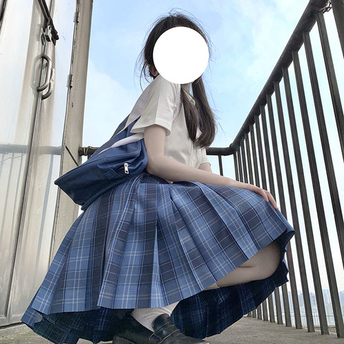 东京岁时记JK女衬衫半身裙女夏薄款百褶裙格裙水梨町短裙制服套装 - 图0