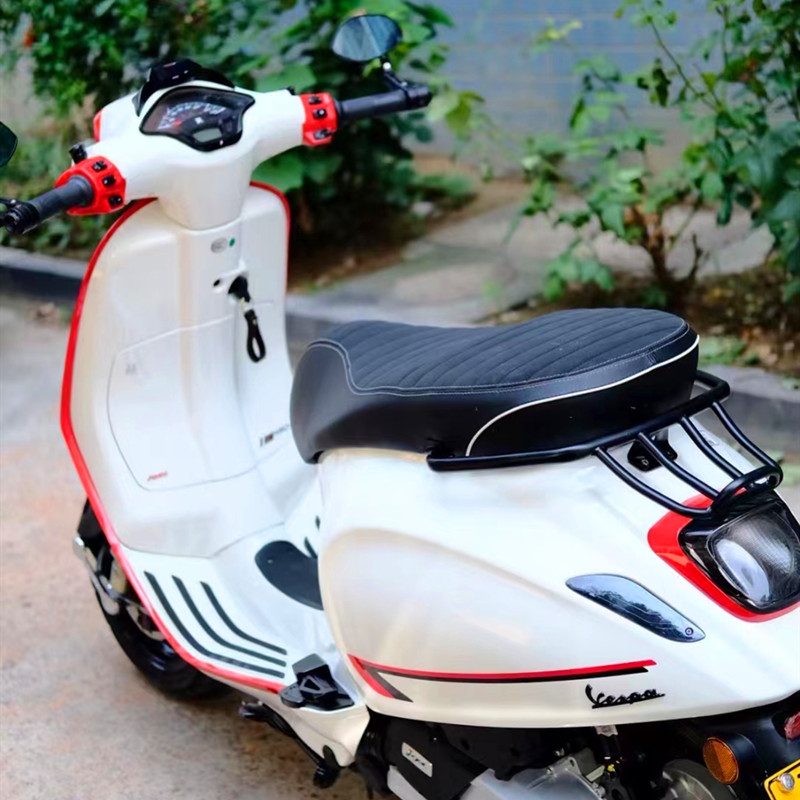 适用比亚乔vespa150冲刺春天改装红色边条开关盒灯框套件烤漆传动-图1