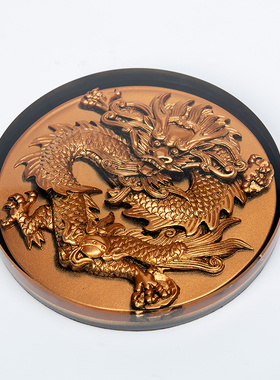 水晶浮雕新中式客厅书房摆件