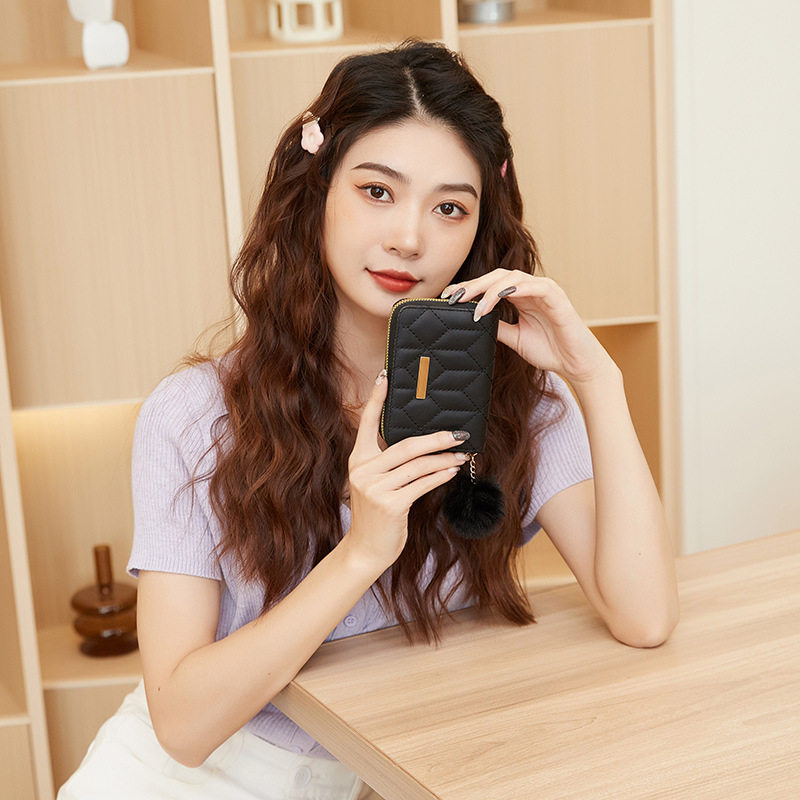 2023新款女士钱包潮流毛绒吊饰零钱钥匙小包休闲卡包外贸包包,淘宝优惠券,粉丝福利购,淘宝优惠卷