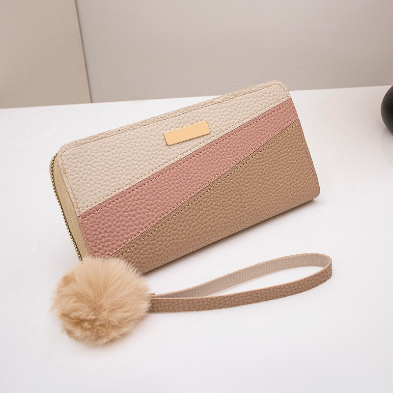 2023年新款铁片荔枝纹撞色长款单拉钱包可爱高颜值零钱包一件代发,淘宝优惠券,粉丝福利购,淘宝优惠卷