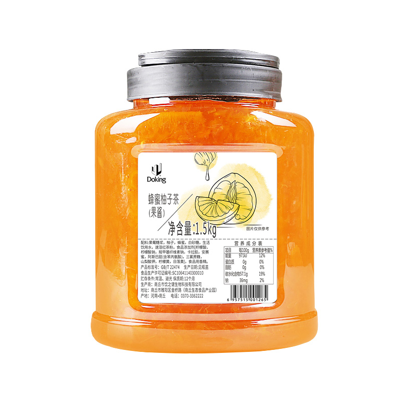盾皇蜂蜜柚子酱冲饮罐装1.5kg 奶茶店专用花果茶原浆蜂蜜柚子茶酱 - 图3