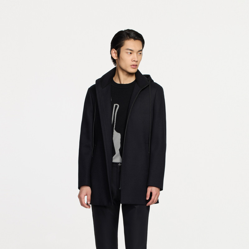 劲霸男装秋季新款男士中长款毛呢大衣连帽羊毛呢子外套|FFWE3311,淘宝优惠券,粉丝福利购,淘宝优惠卷