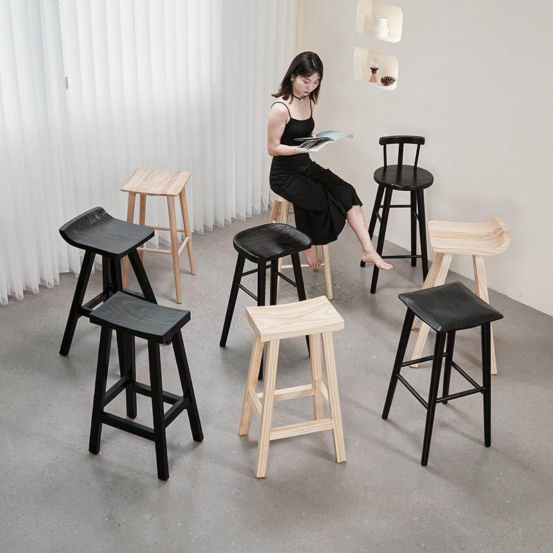 色寂风黑实木岛台椅子碳20230705化白蜡木约吧台凳现代简侘家用阳,淘宝优惠券,粉丝福利购,淘宝优惠卷