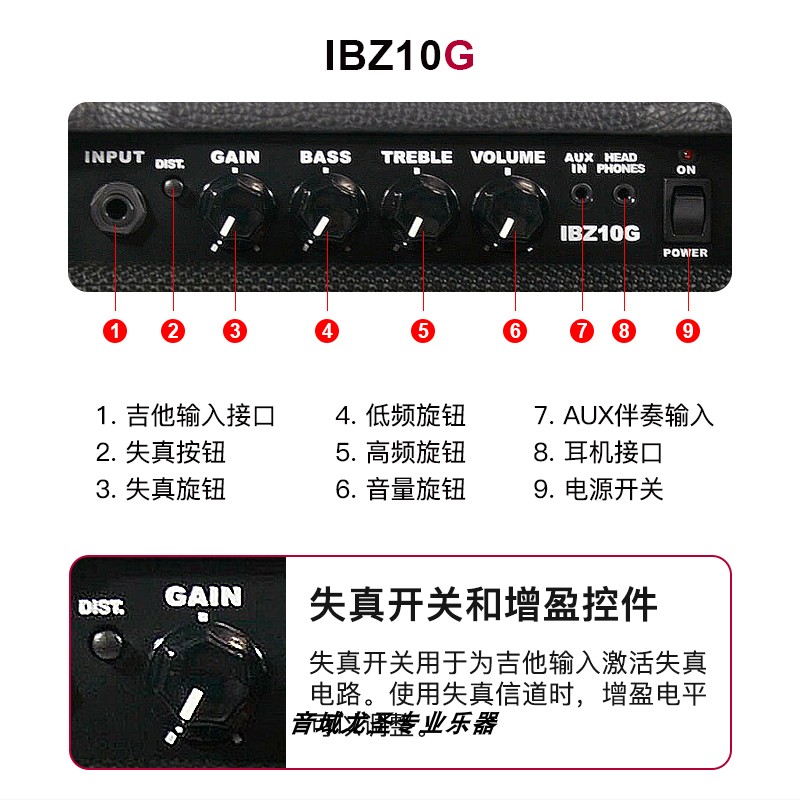 依班娜/IBANEZ IBZ10G/B 电吉他/电贝斯音箱 吉他音响初学者入门 - 图1