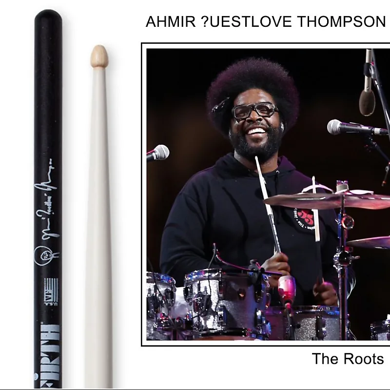 美产Vic Firth SAT Ahmir Thompson签名款涂层防滑鼓棒/鼓槌-图2