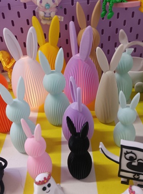 3D打印兔子装饰摆件可爱风简约卡通桌面兔子装饰摆件复活节兔子