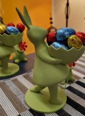 3D打印兔子摆件创意可爱小动物桌面装饰品儿童玩具兔子糖果收纳盒