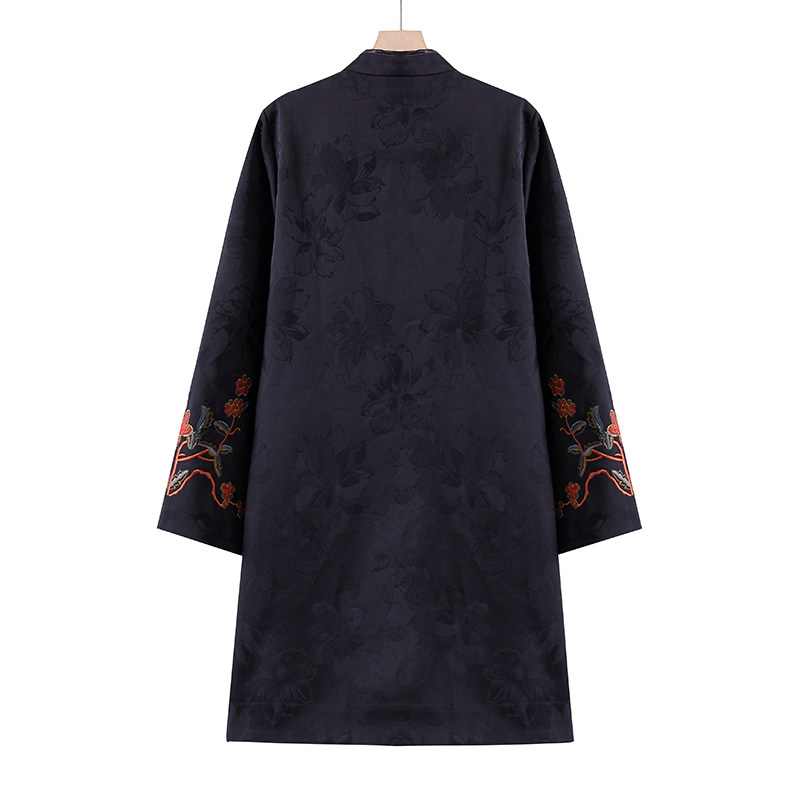 重工刺绣中国风长款风衣女妈妈春秋新款复古盘扣高端气质唐装外套,淘宝优惠券,粉丝福利购,淘宝优惠卷
