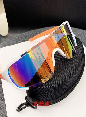户外骑车防风护眼一体大框太阳镜