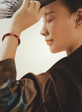 珠宝手串碧玺羊脂原创设计女烟紫