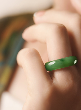 天然翡翠珠宝飘花a货戒指戒圈