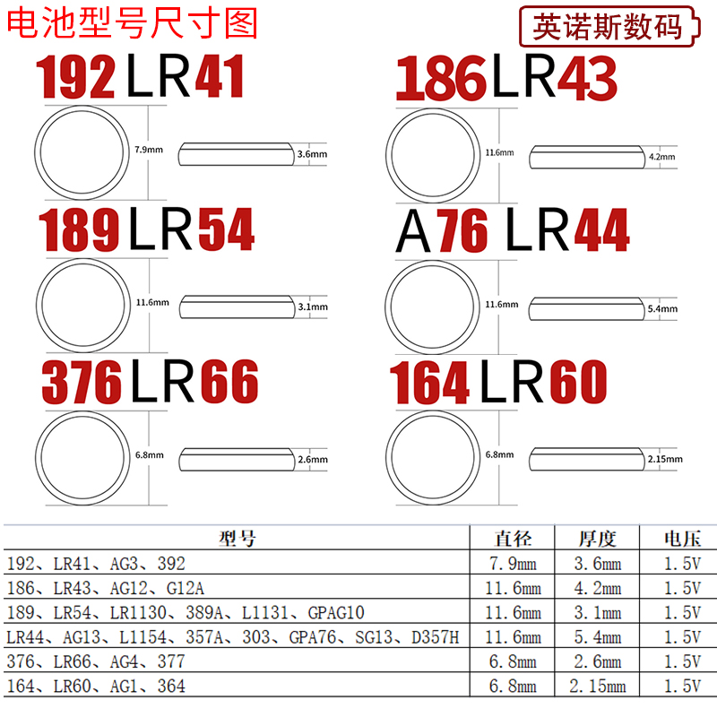 松下纽扣电池GPA76 LR44 AG13厚电池1.5v适用计算器游标卡尺L1154 - 图0