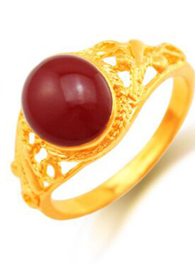 红/绿开口/闭口滴油蛋形戒指 混款女士指环 火烧金饰品批发