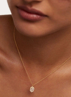 PD西班牙盾牌锆石小众风项链