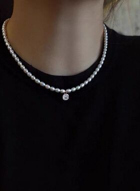 御姐淡水天然范儿叠珍珠项链复古